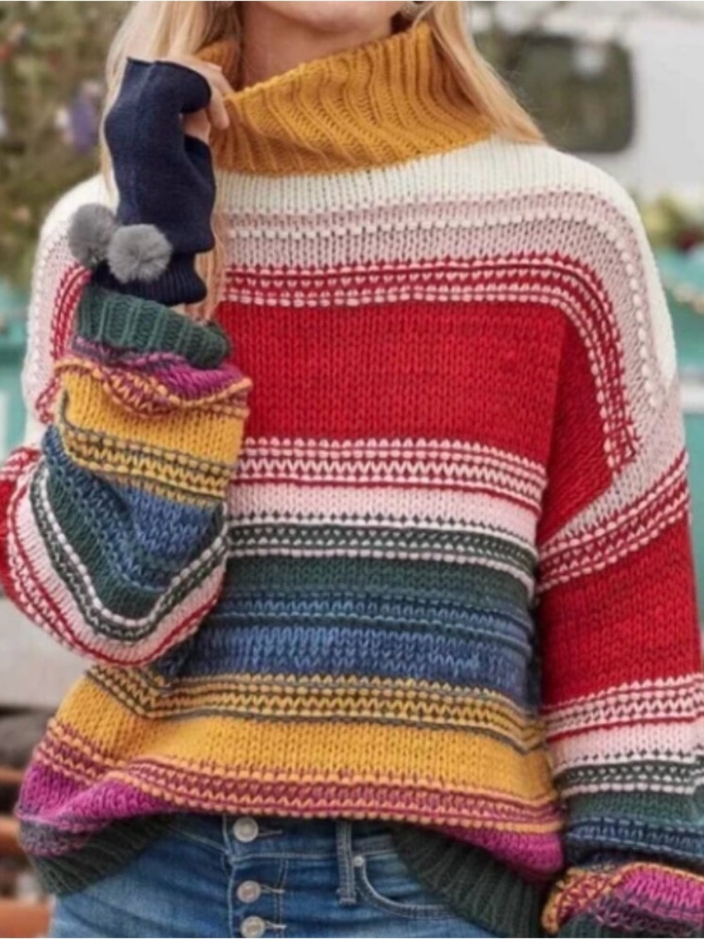 NEW! Striped Multi-Color Sweater Small Sundance Catalog